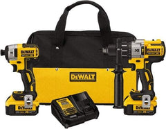 DeWALT - 20 Volt Cordless Tool Combination Kit - Includes 1/2" Brushless Hammerdrill & 1/4" Brushless Compact Impact Driver, Lithium-Ion Battery Included - Caliber Tooling