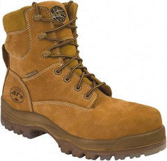 OLIVER - Men's Size 9.5 Wide Width Composite Work Boot - Wheat, Leather Upper, Rubber Outsole, 6" High, Lace-Up - Caliber Tooling