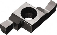 Kyocera - 350GE E Grade PR1025, 3.5mm Cutting Width Carbide Grooving Insert - 5.5mm Max Depth of Cut, Right Hand, 0.2mm Corner Radius, TiCN Finish - Caliber Tooling