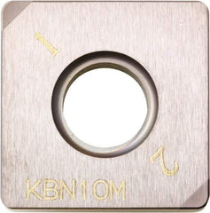 Kyocera - SNGA431 Grade KBN05M CBN Turning Insert - Megacoat Finish, 90° Square, 1/2" Inscr Circle, 3/16" Thick, 1/64" Corner Radius - Caliber Tooling