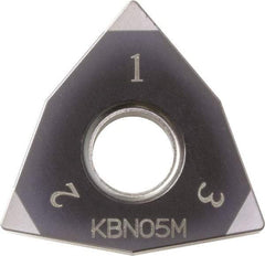 Kyocera - WNGA432 Grade KBN25M CBN Turning Insert - Megacoat Finish, 80° Trigon, 1/2" Inscr Circle, 3/16" Thick, 1/32" Corner Radius - Caliber Tooling