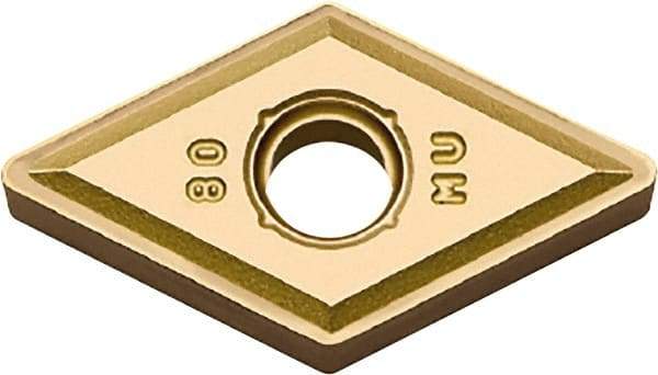 Kyocera - DNMG431 MU Grade PR1535 Carbide Turning Insert - Megacoat Nano Finish, 55° Diamond, 1/2" Inscr Circle, 3/16" Thick, 1/64" Corner Radius - Caliber Tooling