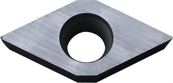 Kyocera - DCGW32.51 Grade KW10 Carbide Turning Insert - Uncoated, 55° Diamond, 3/8" Inscr Circle, 5/32" Thick, 1/64" Corner Radius - Caliber Tooling