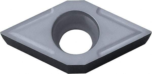 Kyocera - DCGT32.50.5 Grade PV90 Cermet Turning Insert - TiN Finish, 55° Diamond, 3/8" Inscr Circle, 5/32" Thick, 0.008" Corner Radius - Caliber Tooling