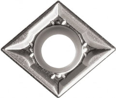 Kyocera - CCMT21.51 GK Grade CA525 Carbide Turning Insert - TiCN/Al2O3/TiN Finish, 80° Diamond, 1/4" Inscr Circle, 3/32" Thick, 1/64" Corner Radius - Caliber Tooling