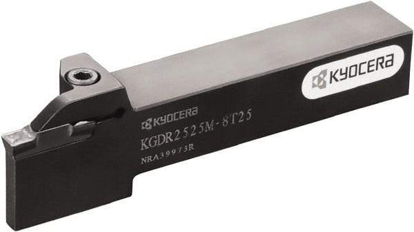 Kyocera - KGD, External, Left Hand, 17mm Max Depth of Cut, 5 to 6mm Groove Width, Indexable Grooving Tool Holder - Multiple Insert Compatibility, 20mm Shank Height, 20mm Shank Width, 125mm OAL - Caliber Tooling