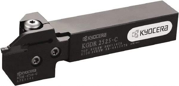 Kyocera - KGD, External, Right Hand, 20mm Max Depth of Cut, 3 to 4mm Groove Width, Indexable Grooving Tool Holder - Multiple Insert Compatibility, 32mm Shank Height, 32mm Shank Width, 170mm OAL - Caliber Tooling