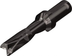 Kyocera - 9.38" Max Drill Depth, 5xD, 1-7/8" Diam, Indexable Insert Drill - 2 Inserts, 1-1/2" Shank Diam, Whistle Notch Shank - Caliber Tooling