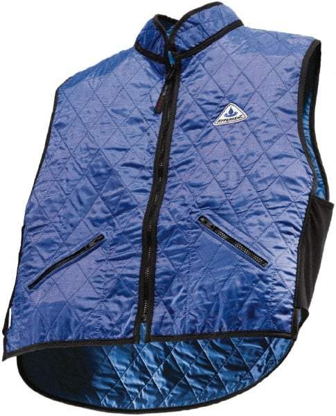 Techniche - Size M, Blue Cooling Vest - Zipper Front, Nylon, HyperKewl - Caliber Tooling