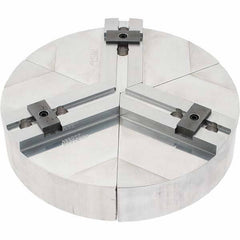 Abbott Workholding Products - 10" Max Chuck Capacity, Tongue & Groove Interface, Round Soft Lathe Chuck Jaw - 3 Jaw, Aluminum, 40mm Btw Mount Hole Ctrs, 10" Wide, 2" High, 12mm Groove, 12mm Fastener - Caliber Tooling