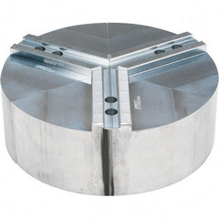 Abbott Workholding Products - 12" Max Chuck Capacity, 1.5mm x 60° Serrated Interface, Round Soft Lathe Chuck Jaw - 3 Jaw, Aluminum, 1.1811" Btw Mount Hole Ctrs, 12" Wide, 4" High, 16mm Fastener - Caliber Tooling