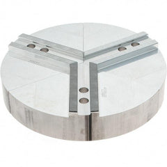 Abbott Workholding Products - 12" Max Chuck Capacity, 1.5mm x 60° Serrated Interface, Round Soft Lathe Chuck Jaw - 3 Jaw, Aluminum, 1.1811" Btw Mount Hole Ctrs, 12" Wide, 2" High, 16mm Fastener - Caliber Tooling