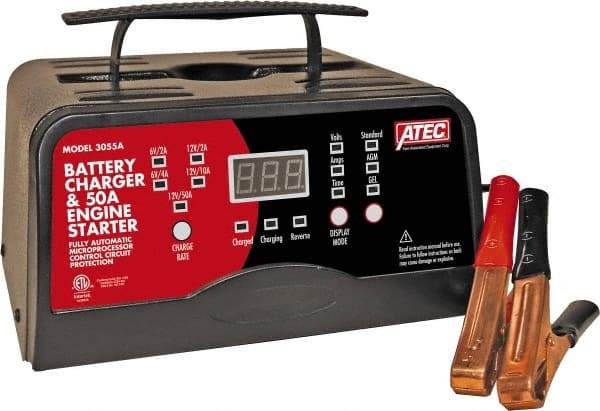 ATEC - 6/12 Volt Automatic Charger - 10 Amps/2 Amps, 50 Starter Amps - Caliber Tooling