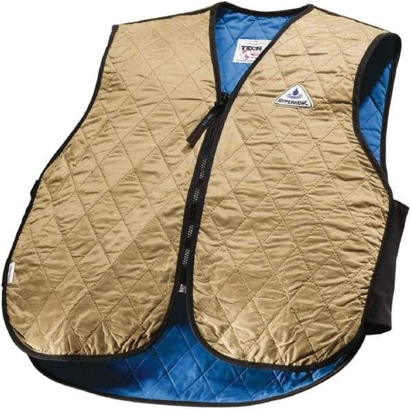 Techniche - Size 2XL, Khaki Cooling Vest - Zipper Front, Nylon, HyperKewl - Caliber Tooling