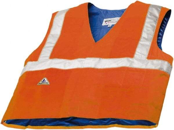 Techniche - Size L/XL, High Visibility Orange Cooling Vest - Hook & Loop Front, Polyester, HyperKewl - Caliber Tooling