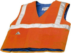 Techniche - Size 2X/3XL, High Visibility Orange Cooling Vest - Hook & Loop Front, Polyester, HyperKewl - Caliber Tooling