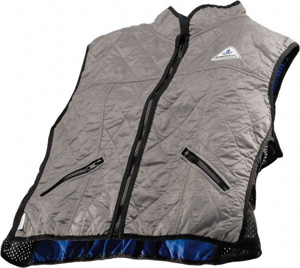 Techniche - Size L, Silver Cooling Vest - Zipper Front, Nylon, HyperKewl - Caliber Tooling