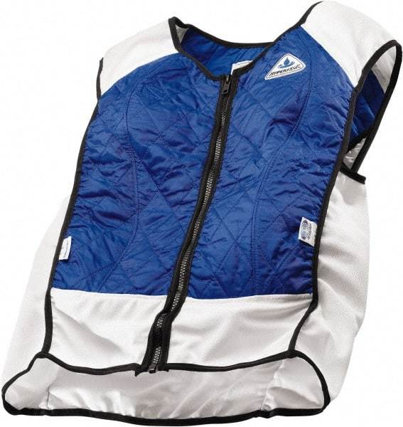 Techniche - Size M, Royal Blue Cooling Vest - Zipper Front, Nylon, HyperKewl, Poly-Cotton - Caliber Tooling