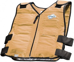 Techniche - Size 2XL, Khaki Cooling Vest - Zipper Front, Cotton - Caliber Tooling