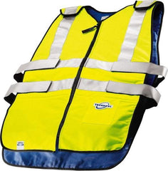 Techniche - Size 2XL, High Visibility Lime Cooling Vest - Zipper Front, Polyester - Caliber Tooling