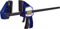 Irwin - 24" Capacity, 3-5/8" Throat Depth Carbon Steel Bar Clamp - 600 Lb Clamping Pressure, 835.03mm Max Spread - Caliber Tooling