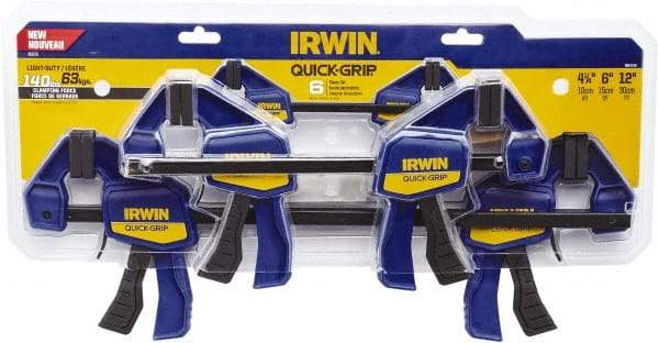 Irwin - 12" Capacity, 2-7/16" Throat Depth Carbon Steel Bar Clamp - Lb Clamping Pressure - Caliber Tooling