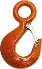 Campbell - 4,000 Lb Capacity, Chain Grade 100, Alloy Steel Eye Hook - 4.84" Reach, 1-1/8" Eye ID, 6.47" OAL, Painted Orange - Caliber Tooling