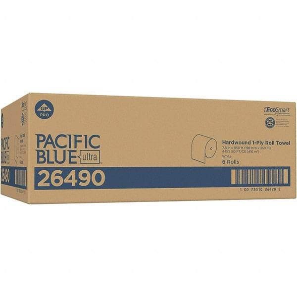 Georgia Pacific - Hard Roll of 1 Ply White Paper Towels - 7-7/8" Wide, 1,150' Roll Length - Caliber Tooling