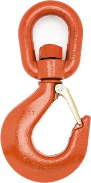 Campbell - #3 Hook, 1-1/2 Ton Capacity, Alloy Steel Swivel Hoist Hook - 6-3/4" Long x 3-13/32" Wide - Caliber Tooling