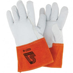 Steiner - Size M Unlined Goatskin Welding Glove - Gauntlet Cuff, Wing Thumb, For TIG - Caliber Tooling