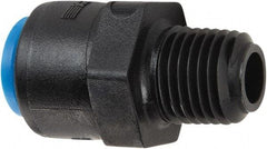 Parker - 1/4" Kynar Check Valve - Inline, Push-to-Connect x MNPT, 300 WOG - Caliber Tooling