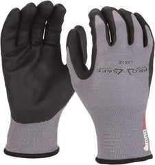 PRO-SAFE - Size XL (10) Nitrile Coated Nylon/Nitrile Work Gloves - Palm & Fingers Coated, Slip-On Cuff, Black/Gray, Paired - Caliber Tooling