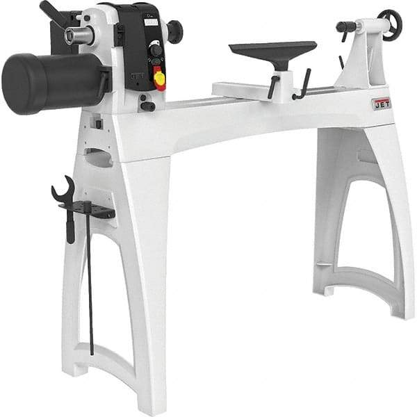 Jet - 16-1/2" Swing, 40" Distance Between Center, Woodworking Lathe - 2MT Headstock, 40 to 3,200 RPM, 4" Quill Travel - Caliber Tooling