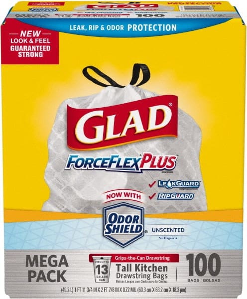 Glad - Pack of (100) 13 Gal 0.9 mil Household/Office Trash Bags - Caliber Tooling