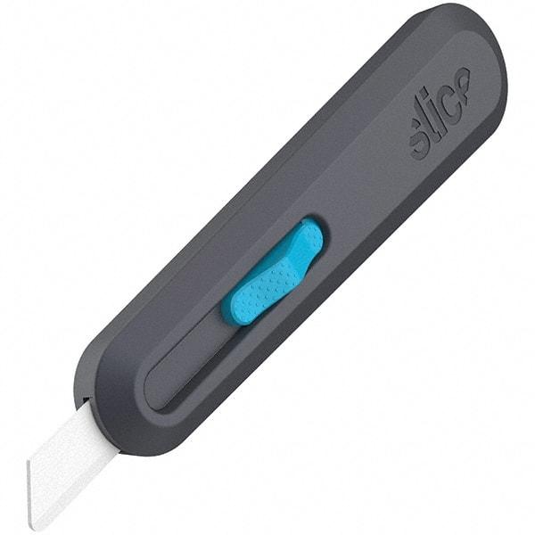 Slice - Nonsparking Ambidextrous Retractable Blade Utility Knife - 2-9/16" Blade Length, Black & Blue, Ceramic Blade, Glass Filled Nylon & Steel Handle - Caliber Tooling