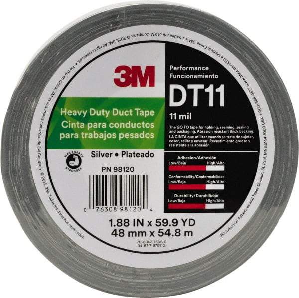 3M - 2" x 32m Black Duct Tape - 17 mil, Rubber Adhesive, Polyethylene Film Backing, Series DT17 - Caliber Tooling