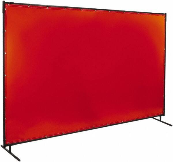 Steiner - 6' Wide x 10' High, 40mm Thickness, Transparent Vinyl Portable Welding Screen - Orange - Caliber Tooling