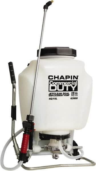 Chapin - 4 Gal Chemical Safe Garden Backpack Sprayer - Use with Cleaners/Degreasers, Polyethylene Tank, Wide Mouth, Reinforced Hose - Caliber Tooling