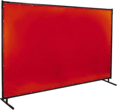 Steiner - 6' Wide x 10' High, 40mm Thickness, Transparent Vinyl Portable Welding Screen - Orange - Caliber Tooling