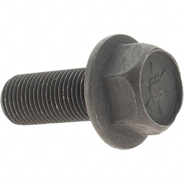 Value Collection - 1/2-20 UNF, 1-1/4" Length Under Head, Hex Drive Flange Bolt - 1-1/4" Thread Length, Grade 8 Alloy Steel, Smooth Flange, Uncoated - Caliber Tooling