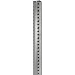 TAPCO - 10' High, Galvanized Traffic Sign Post - Steel, 7/16" Hole Diam, Silver - Caliber Tooling