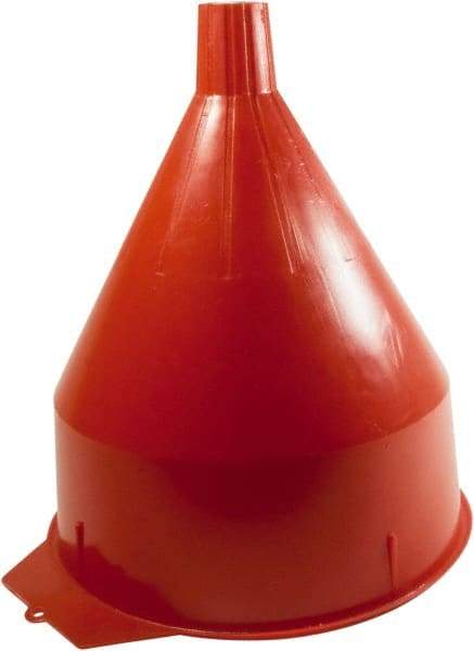 Funnel King - 6 Qt Capacity Polyethylene Funnel - 8-1/4" Mouth OD, 1-5/16" Tip OD, 1-5/8" Straight Spout, Red - Caliber Tooling