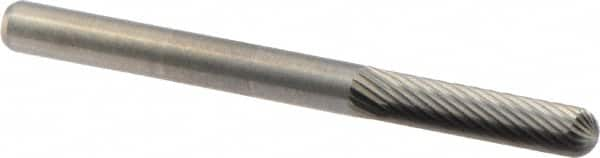 M.A. Ford - 1/8" Cut Diam, 1/8" Shank Diam, Cylinder with Radius Head Fine Cut Burr - Carbide, Radius End, 9/16" LOC, 1-1/2" OAL - Caliber Tooling