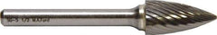 M.A. Ford - 5/8" Cut Diam, 1/4" Shank Diam, Tree Head Double Cut Burr - Carbide, Point End, 1" LOC, 3" OAL - Caliber Tooling