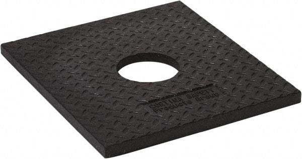 PRO-SAFE - 17-1/2 & 15-1/2" Wide x 1-1/4" High Rubber Trim Line Channelizer Base - 10 Lb, Black - Caliber Tooling