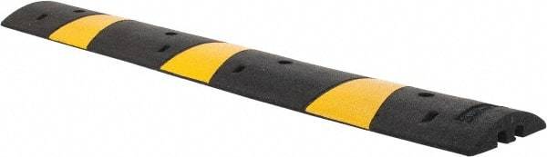 PRO-SAFE - 72" Long x 12" Wide x 2-1/4" High, Speed Bump - Black & Yellow, Rubber - Caliber Tooling