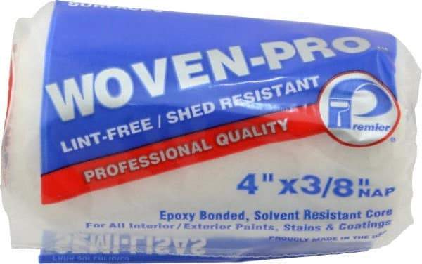 Premier Paint Roller - 3/8" Nap, 4" Wide Paint Woven-Pro Roller Cover - Semi-Smooth Texture, Woven - Caliber Tooling