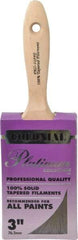 Premier Paint Roller - 3" Flat Synthetic Varnish Brush - 3-1/4" Bristle Length, 7-1/4" Wood Handle - Caliber Tooling