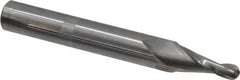 Onsrud - 1/4" Cutting Diam x 1" Length of Cut, 2 Flute, Upcut Spiral Router Bit - Uncoated, Right Hand Cut, Solid Carbide, 4" OAL x 1/2" Shank Diam, Ball End Taper - Caliber Tooling