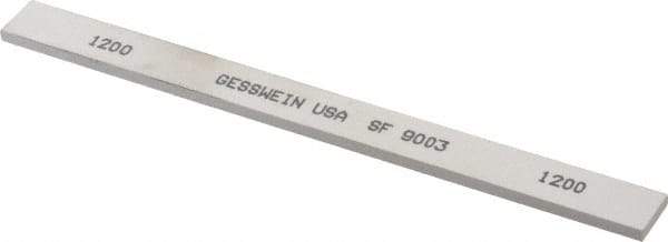 Made in USA - 1200 Grit Aluminum Oxide Rectangular Polishing Stone - Ultra Fine Grade, 1/2" Wide x 6" Long x 1/8" Thick - Caliber Tooling